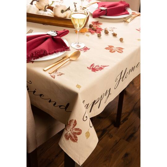 DII® 52" Rustic Leaves Print Tablecloth